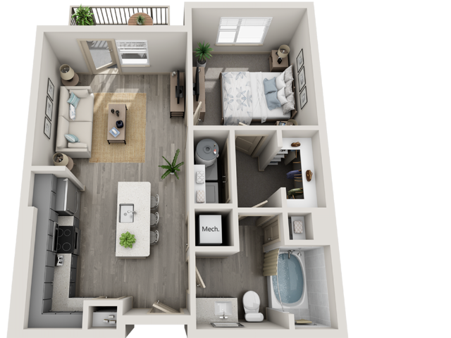 One bedroom apartment Riverside Place