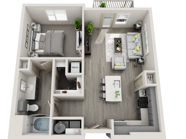 One bedroom apartment Riverside Place