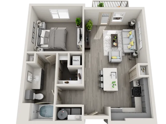 Riverside Place One Bedroom Apartment