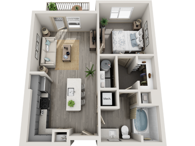 Riverside Place One Bedroom Apartment