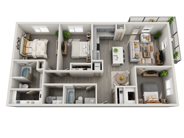 Riverside Place Three Bedroom Apartment