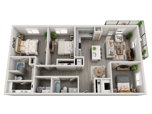 Riverside Place Three Bedroom Apartment