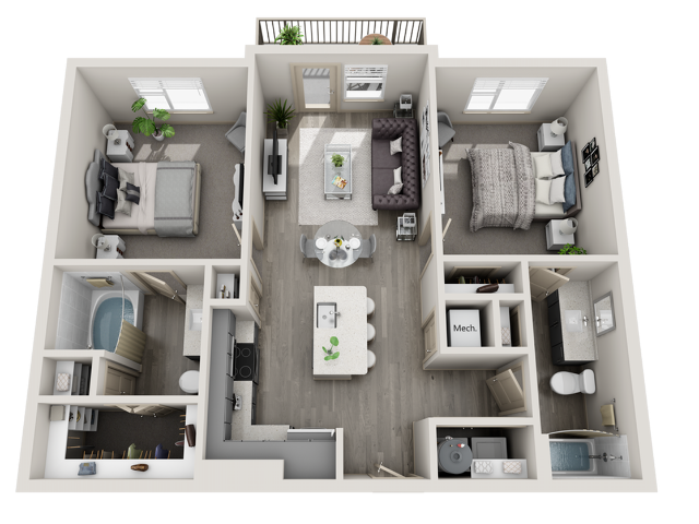 Riverside Place Two Bedroom Apartment