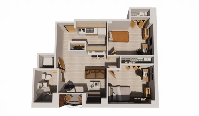 2 Bed 1 Bath - Style 6