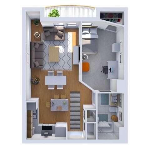 1-bedroom floor plan