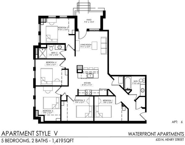 V floor plan