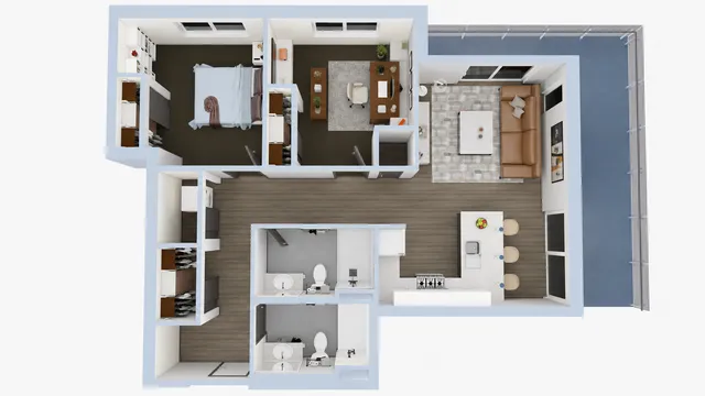 A7- One-Bedroom + Den Floorplan