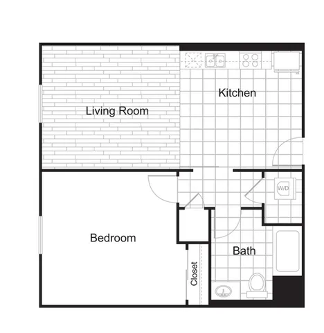 1x1 Floor Plan | The Mix at CTR City