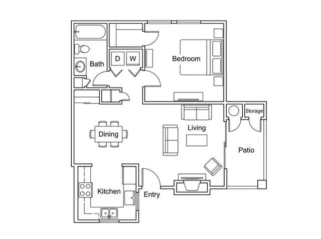 Twin Creeks - One-Bedroom Floorplan
