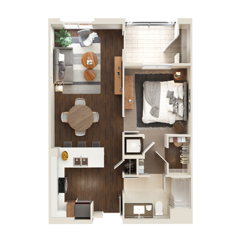 1x1 Floor Plan | Elan Huntington Beach
