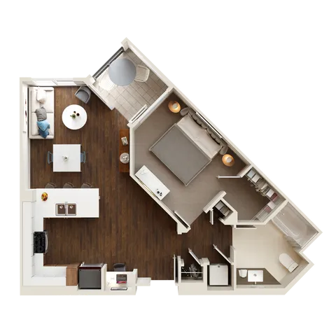 1x1 Floor Plan | Elan Huntington Beach
