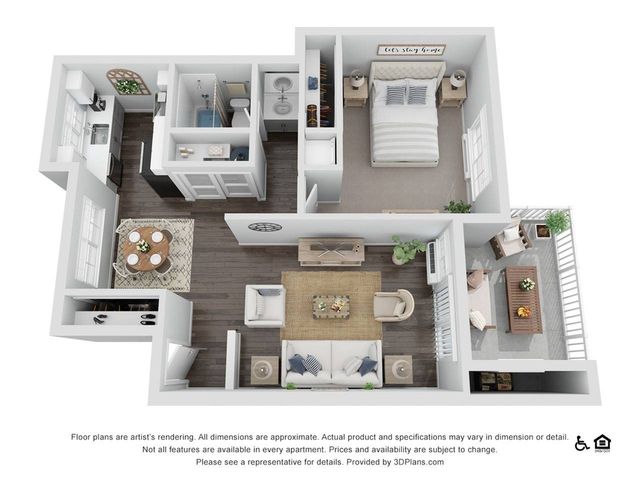 1x1 Floor Plan | The Arbors Apartments