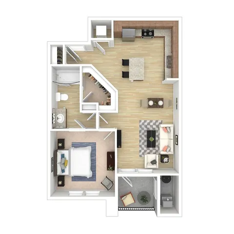 1x1 Floor Plan | Verdant at Green Vally Apartments