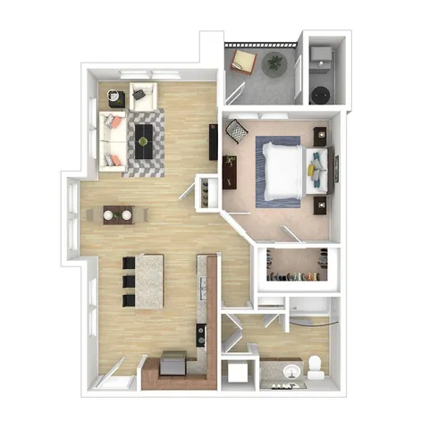 1x1 Floor Plan | Verdant at Green Vally Apartments