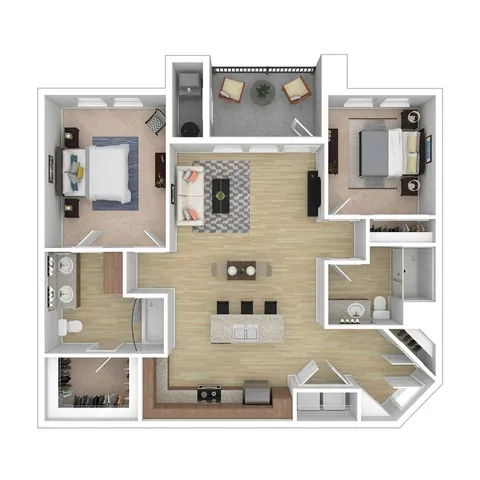 2x2 Floor Plan | Verdant at Green Vally Apartments