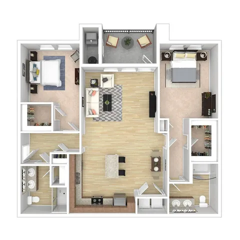 2x2 Floor Plan | Verdant at Green Vally Apartments