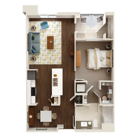 1x1 Floor Plan | Elan Huntington Beach