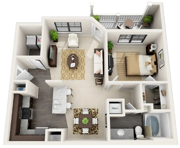 The Fort Worth - 752 sqft.