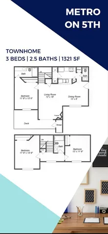 Three Bedroom, Two and Half Bath Townhome