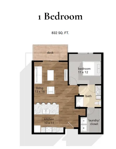 One Bedroom One Bathroom