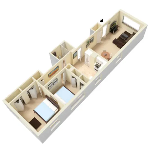 Two Bedroom One Bath