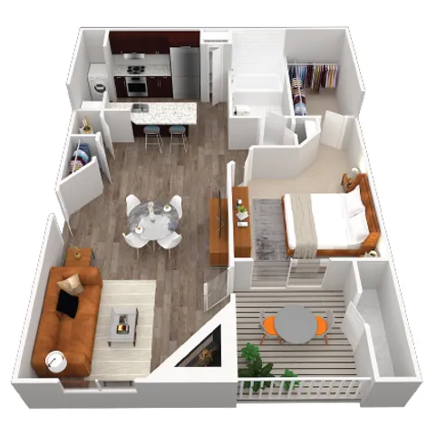 One Bedroom 759 Sq Ft