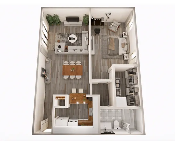 Modern one-bedroom apartment