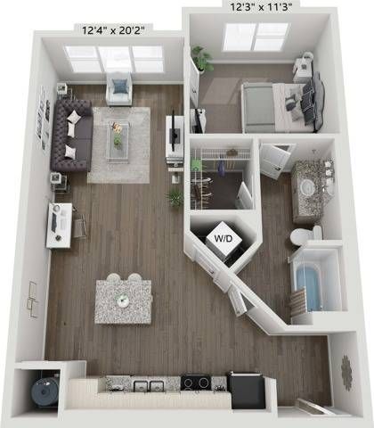1 Bedroom | 1 Bath | 858 SF