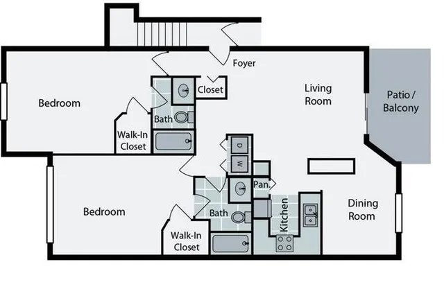 Northdale | 2 Bedroom | 2 Bath | 1100 SF
