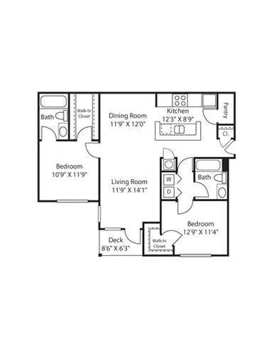 2 Bedroom | 2 Bath | 1064 SF