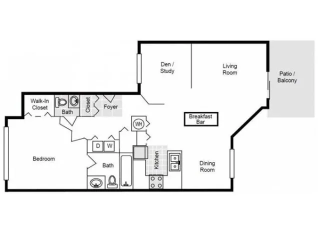 Osceola | 1 Bedroom | 1.5 Bath | 900 SF