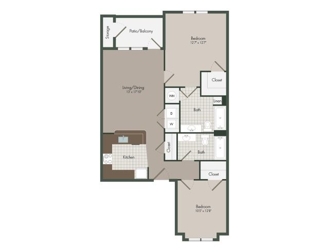 The Boardwalk | 2 Bedroom | 2 Bath | 1042 SF