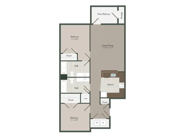 The Sandbar | 2 Bedroom | 2 Bath | 1001 SF
