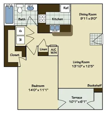 1 Bedroom | 1 Bath | 782 SF