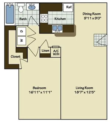 1 Bedroom | 1 Bath | 904 SF