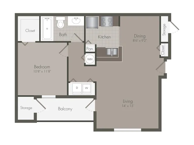 Abbey | 1 Bedroom | 1 Bath | 812 SF