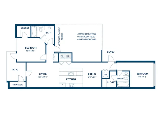 Newport 1 | 2BD, 2BA | 1129SF