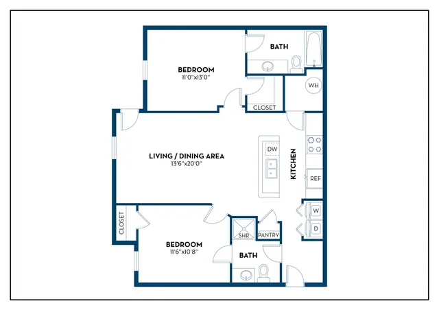 Devonshire | 2BD, 2BA | 970SF
