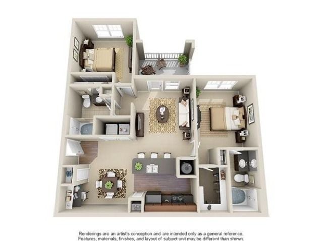 Hartwell | 2 Bedroom | 2 Bath | 1044 SF