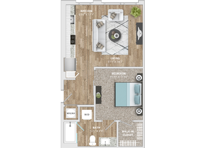 Studio | 1 Bath | 624 SF
