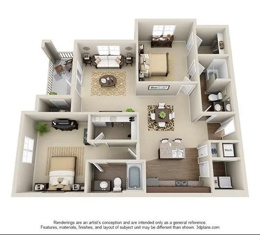 2 Bedroom | 2 Bath | 1203 SF