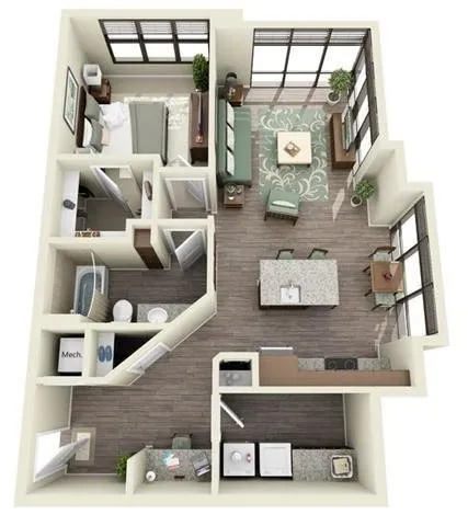 1 Bedroom | 1 Bath | 833 SF