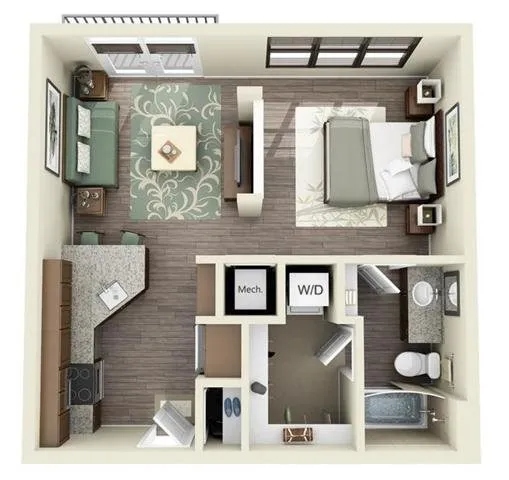 0 Bedroom | 1 Bath | 539 SF