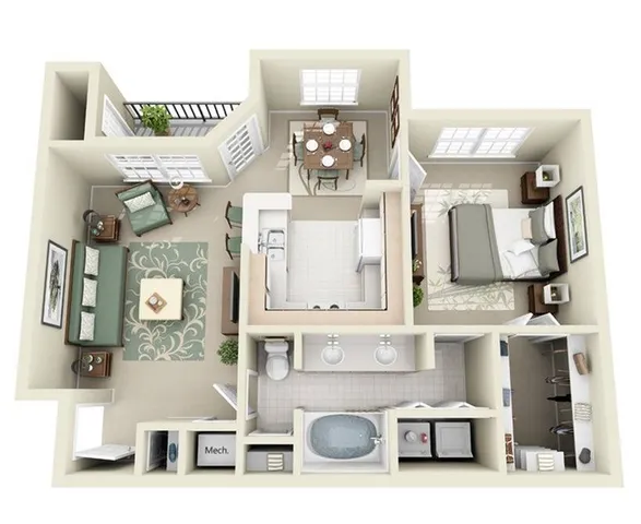 1B Floor Plan Image