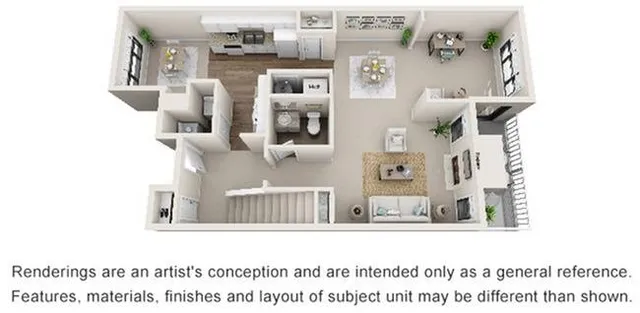 Three Bedroom Townhouse Floor Plan Image - Level 2