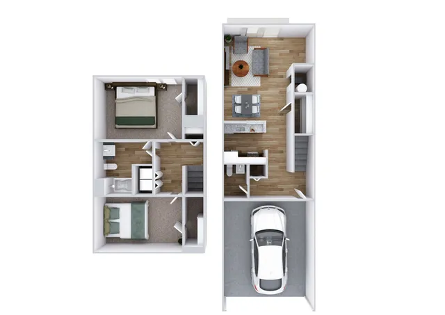 Manor w/ Garage (Townhome) Floor Plan Image