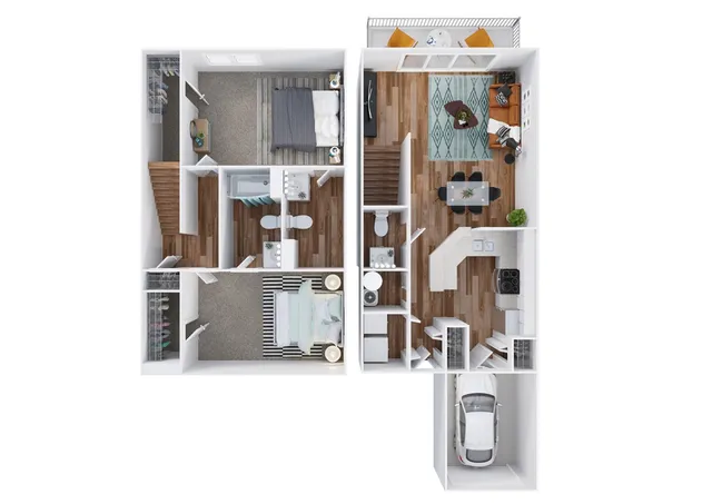 Haven w/ Garage (Townhome) Floor Plan Image
