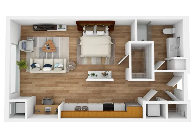 Studio | 1 Bath | 640 SF