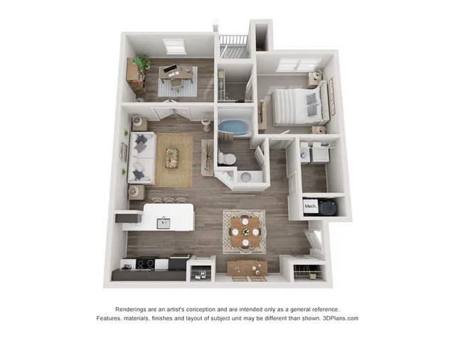 The Mimosa 3D Floor Plan Image