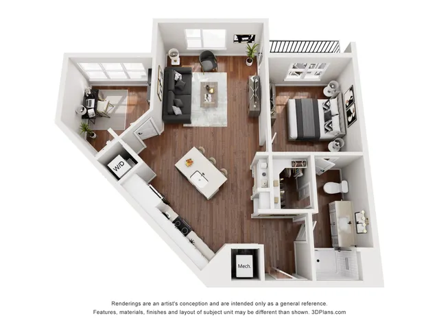 1 Bedroom | 1 Bath | Den | 952 SF